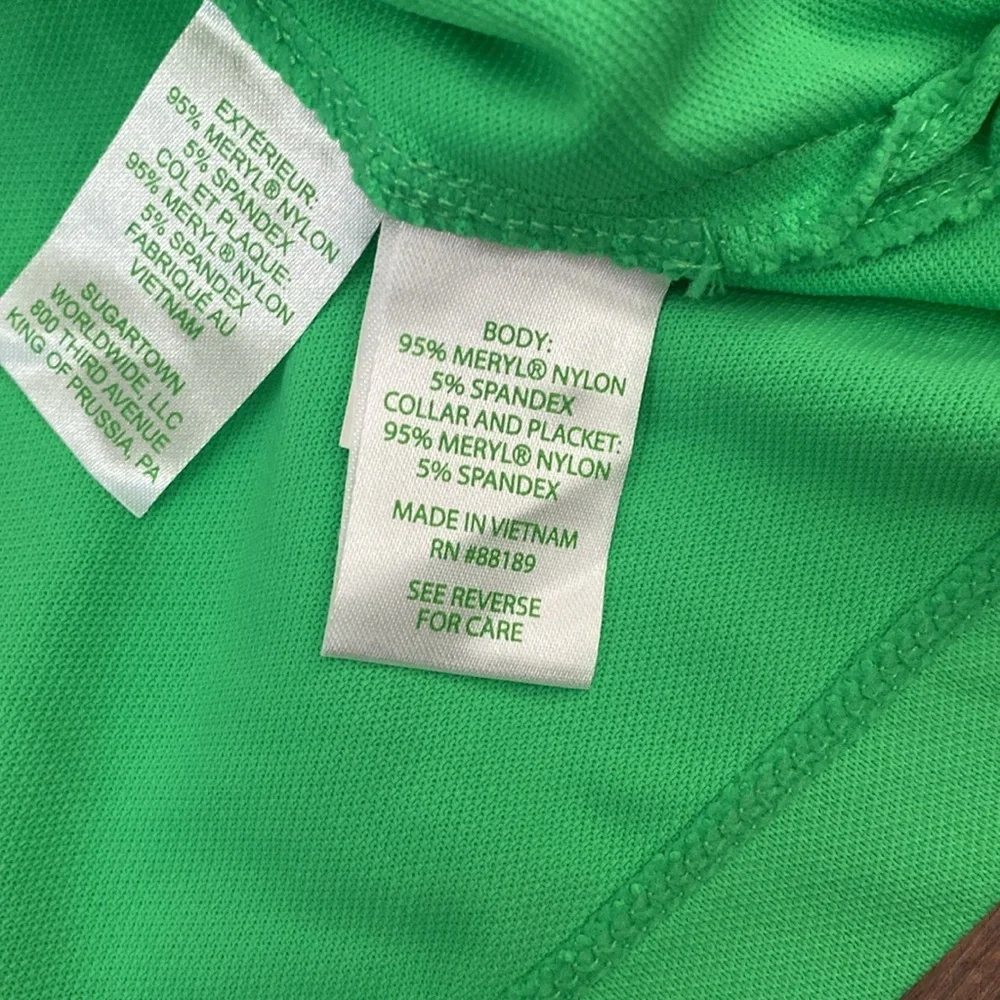 Lilly Pulitzer luxletic Green Polo Shirt with White Collar - Picture 4 of 4